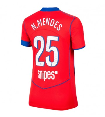 Paris Saint-Germain Nuno Mendes #25 Tredjetrøje Dame 2025-26 Kortærmet